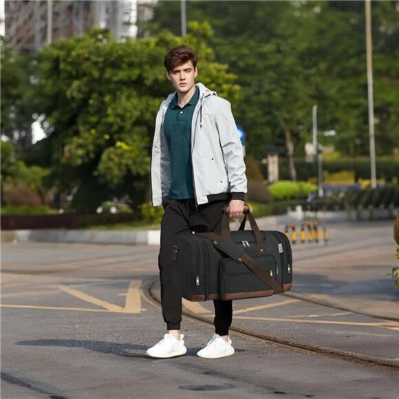 Duffle Bag for Travel,Overnight Weekend Gym Carry On Luggage Bag, 50L Travel Bag - Picture 3 of 7